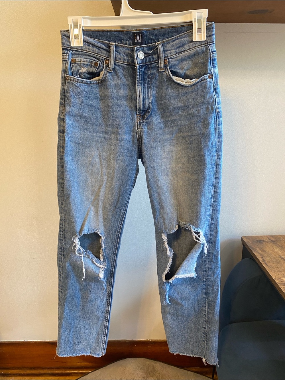 GAP Light Blue Cheeky Straight Denim Jeans with Navy Label
